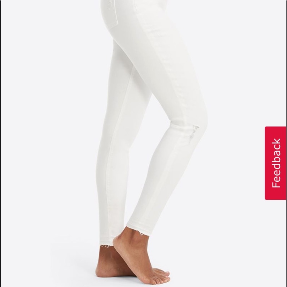 Spanx white distressed skinny jeans NWT